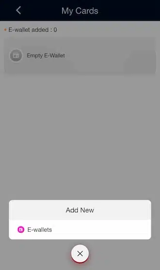 Step 3: In the Add New section, continue to select E-wallets